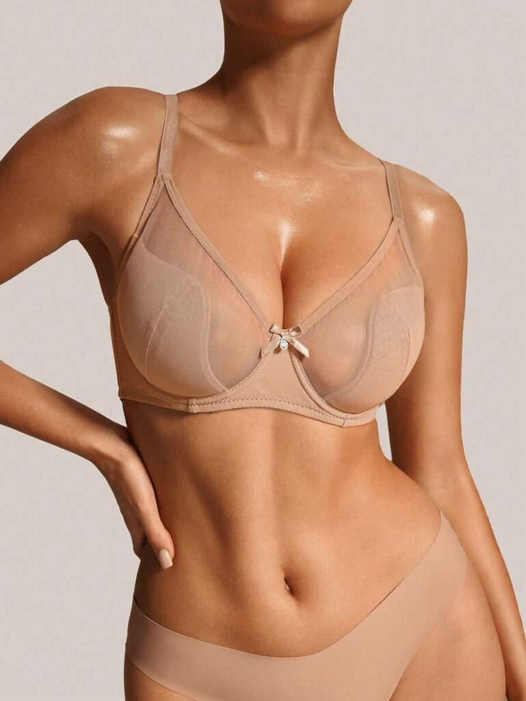 Women's Sheer Mesh Unlined Underwire Transparent Bra
