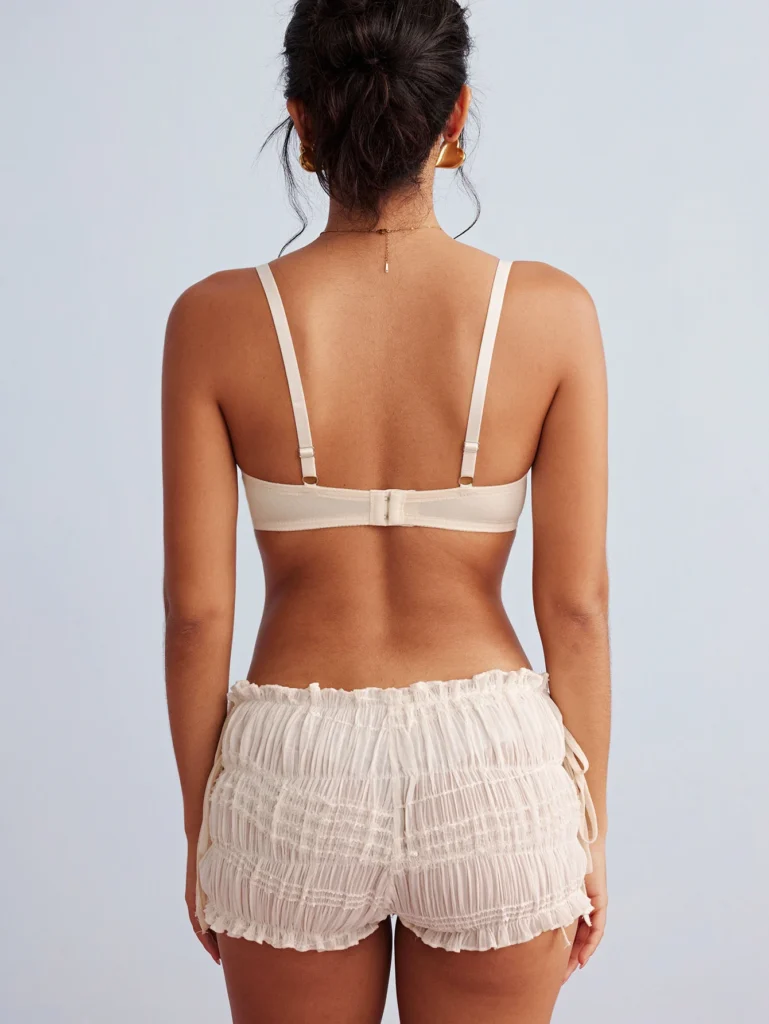 Women's Sweet Embroidered Bow Decor Bra